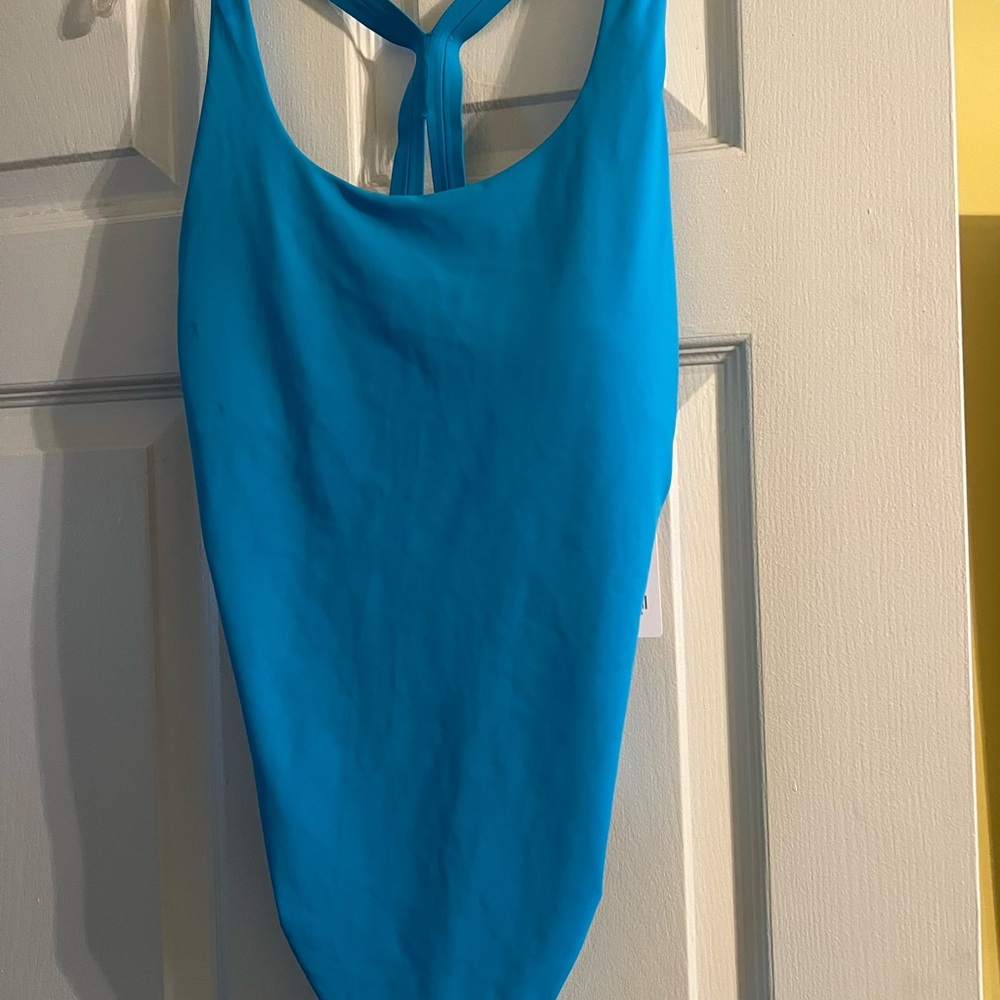 Athleta Blue One Piece Swimsuit Classic Athletic Design